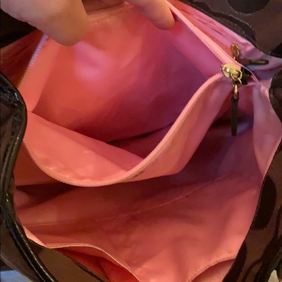 Coach purse pushlock Poppy Lurex tote - Picture 7 of 8